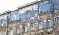 Bol. Zelenina Street 28, N. N. Leikhtenbergskii apartment building, upper level, mosaic panels