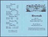 Mike Anderson's Seafood restaurant menu