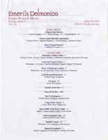 Emeril's Delmonico restaurant brunch menu