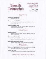 Emeril's Delmonico restaurant brunch menu