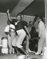 Female dancer and Meyer Kennedy at the Caravan club
