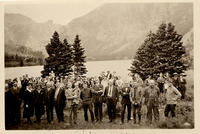 Assembly delegates on lake shore
