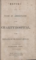Charity Hospital Report 1858