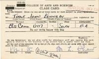College of Arts and Sciences Class Card