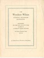 Woodrow Wilson National Fellowsip Memorandum
