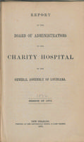 Charity Hospital Report 1873