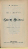 Charity Hospital Report 1874