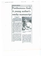 Posthumous find:  A young author's wacky manuscript
