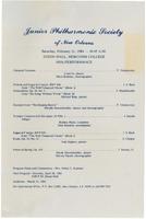 1984-02-11 Junior Philharmonic Society of New Orleans concert program