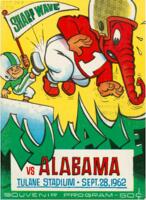 Tulane University Football Souvenir Program-Tulane vs. Alabama