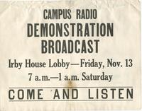 Campus Radio Demonstration Broadcast