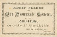 Admission for One Promenade Concert, 1869 October 21-23