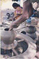 Ceramic pot being shaped