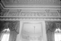 Pavlovsk Palace, interior, Tapestry Study, cornice & trompe l'oeil frieze