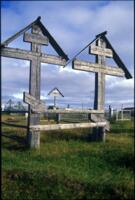 Kimzha. Cemetery crosses