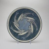Plate with Koi Fish Design  