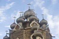 Pokrovskii Pogost, Church of the Intercession, west view, cupolas