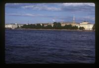 Admiraltelskii Prospekt 1, Admiralty Embankment With Admiralty spire & Pavilions (End Blocks), view Across Neva River from University Embankment