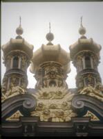 Catherine Palace, Catherine Park 1, Court Church of the Resurrection, north facade, gilded cherubs & cupolas
