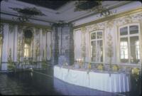 Catherine Palace, interior, Cavaliers (silver) Dining Room, ceramic stove (Delft tile)