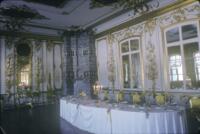 Catherine Palace, interior, Cavaliers (silver) Dining Room, ceramic stove (Delft tile)