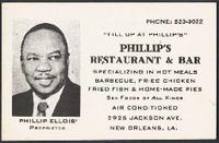 Phillip's Restaurant & Bar business card