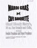 Cafe Banquette Mardi Gras advertisement
