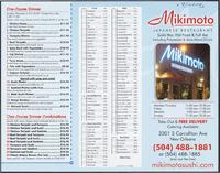 Mikimoto Japanese restaurant menu