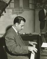 Mariano Valentino playing piano with Leon Prima's band