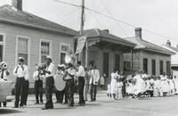 Doc Paulin's Brass Band at a Sunday school parade