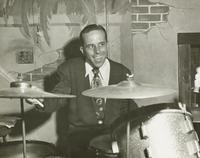 PeeWee playing drums with Leon Prima's band