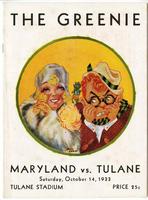 Tulane University Football Program-The Greenie; Maryland vs. Tulane