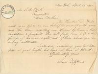 Letter from  Lewis Tappan to S.M. Booth
