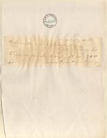 Receipt to Dr. John P. Turney from the Committee on behalf of the Amistad Africans