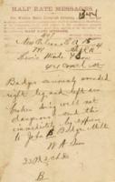 Letter from W. A. Snow to John B. Badger, 1874 September 16