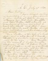 Letter from Algernon Sidney Badger to John B. Badger, 1870 July 27