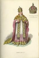 Pope Leo III and imperial crown of Charlemagne