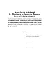 Assessing the risks posed by climatic and environmental change to immovable cultural property